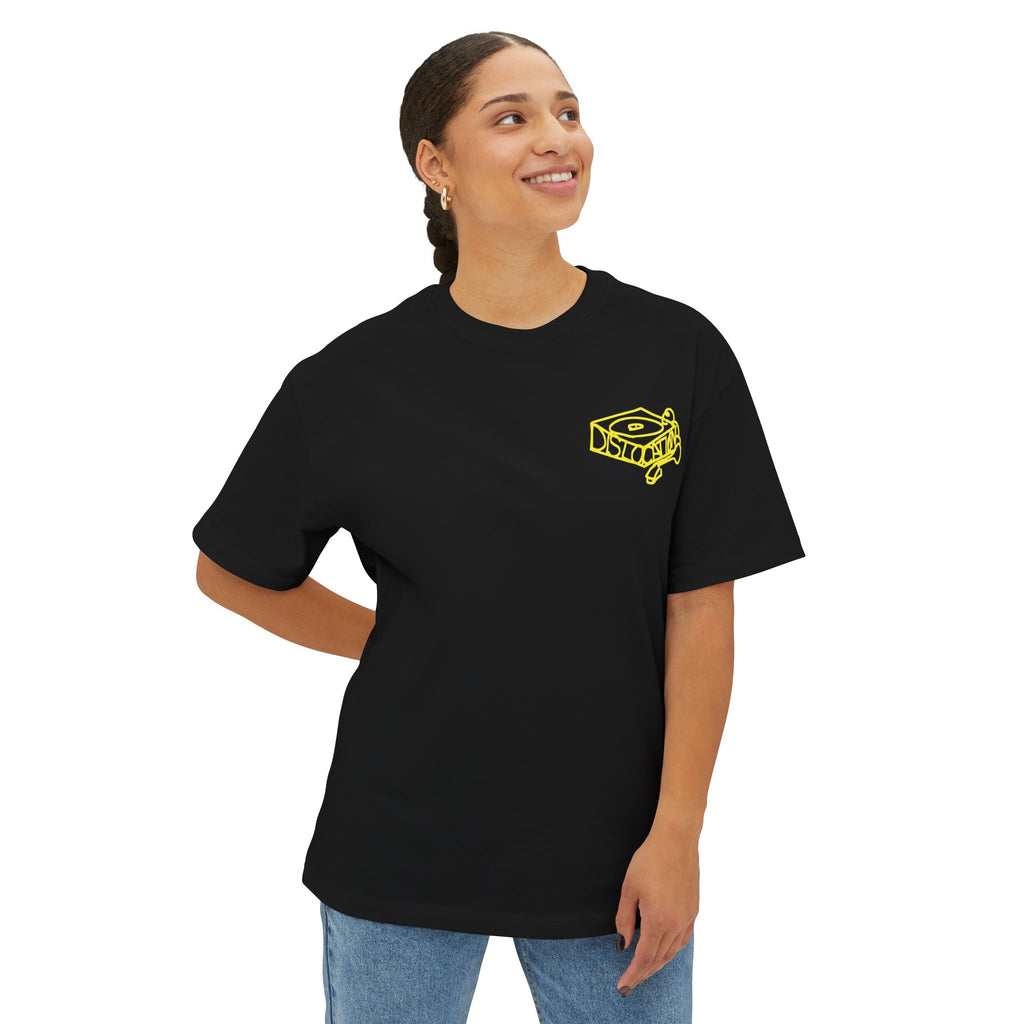 'Dislocation Records - Yellow' Unisex Oversized Boxy Tee