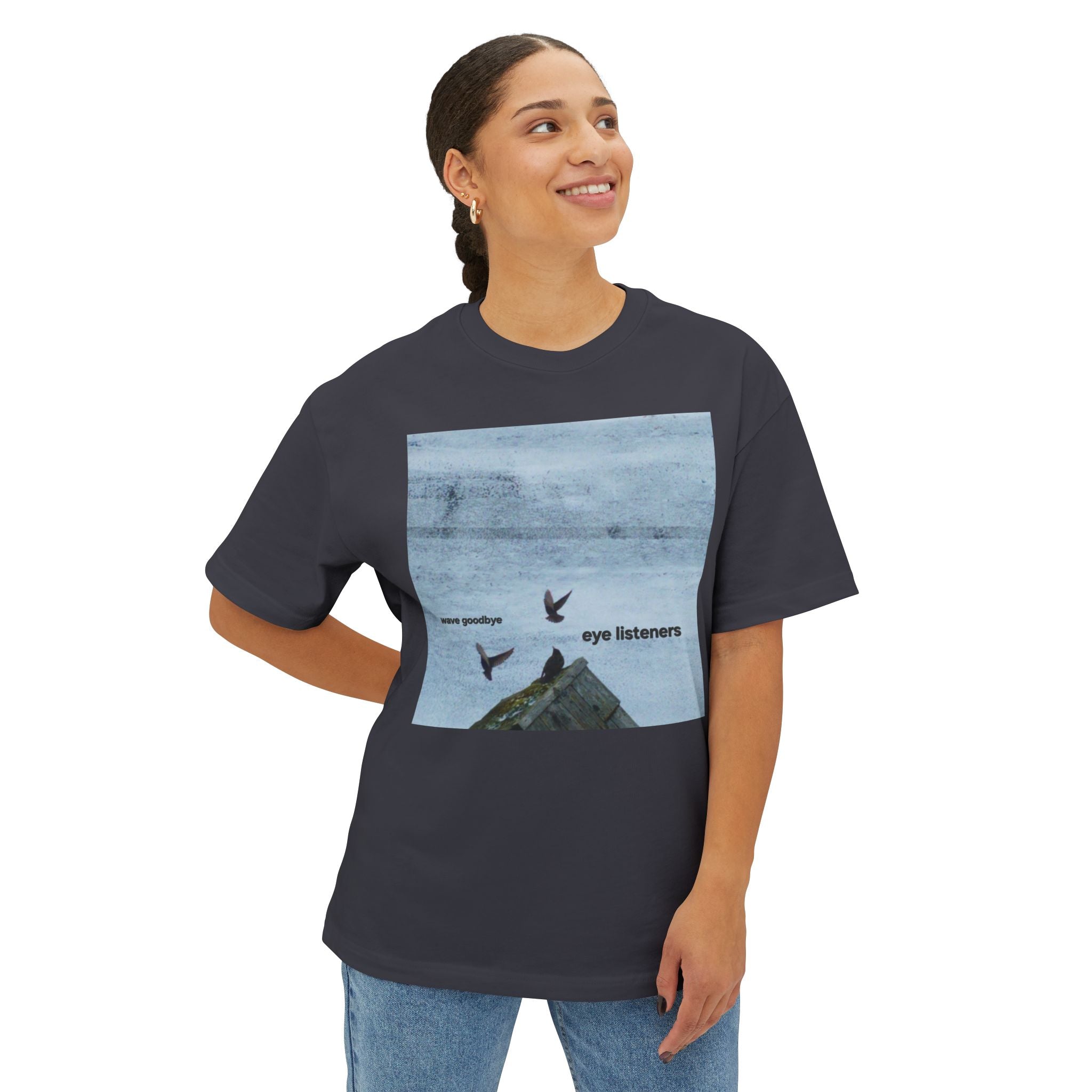 'Eye Listeners - Wave Goodbye' Unisex Oversized Boxy Tee
