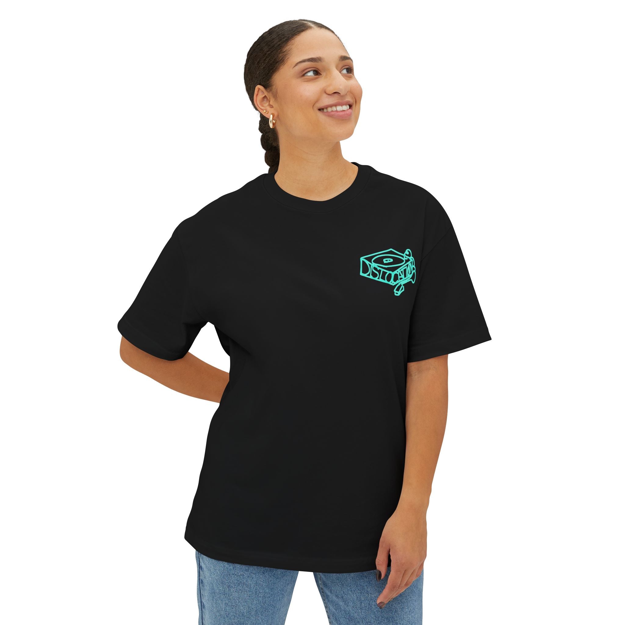 'Dislocation Records - Sea Green' Unisex Oversized Boxy Tee