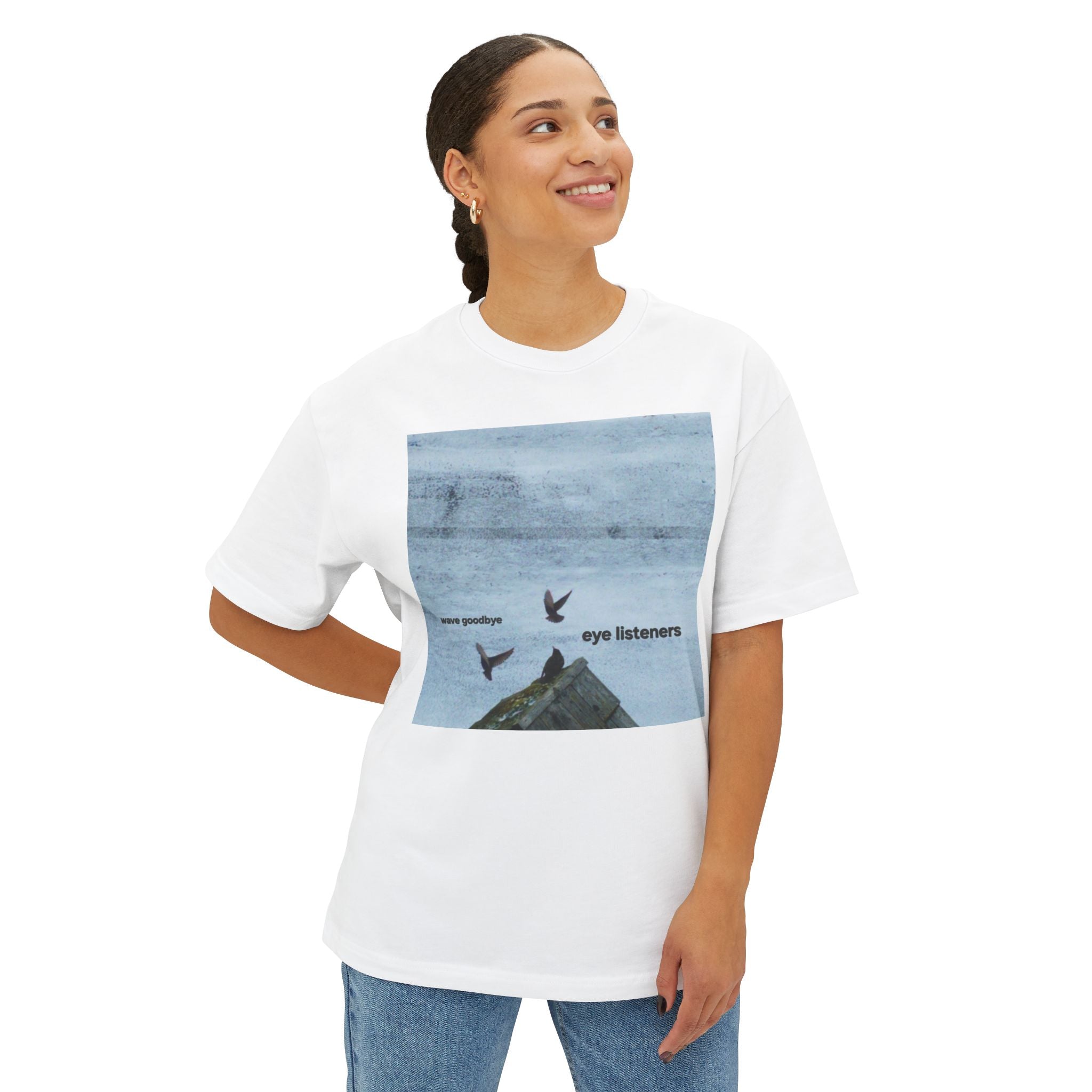'Eye Listeners - Wave Goodbye' Unisex Oversized Boxy Tee