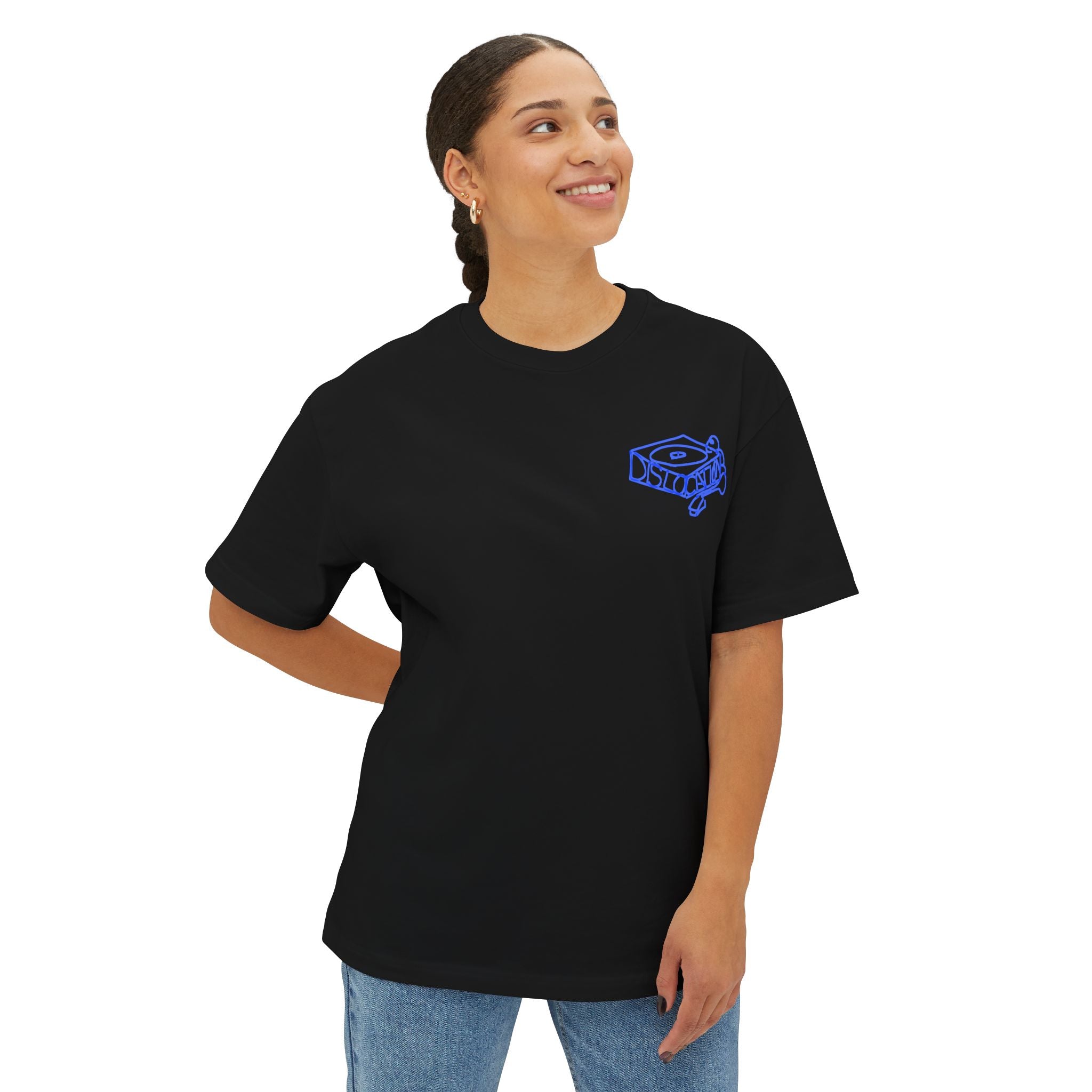'Dislocation Records - Blue' Unisex Oversized Boxy Tee