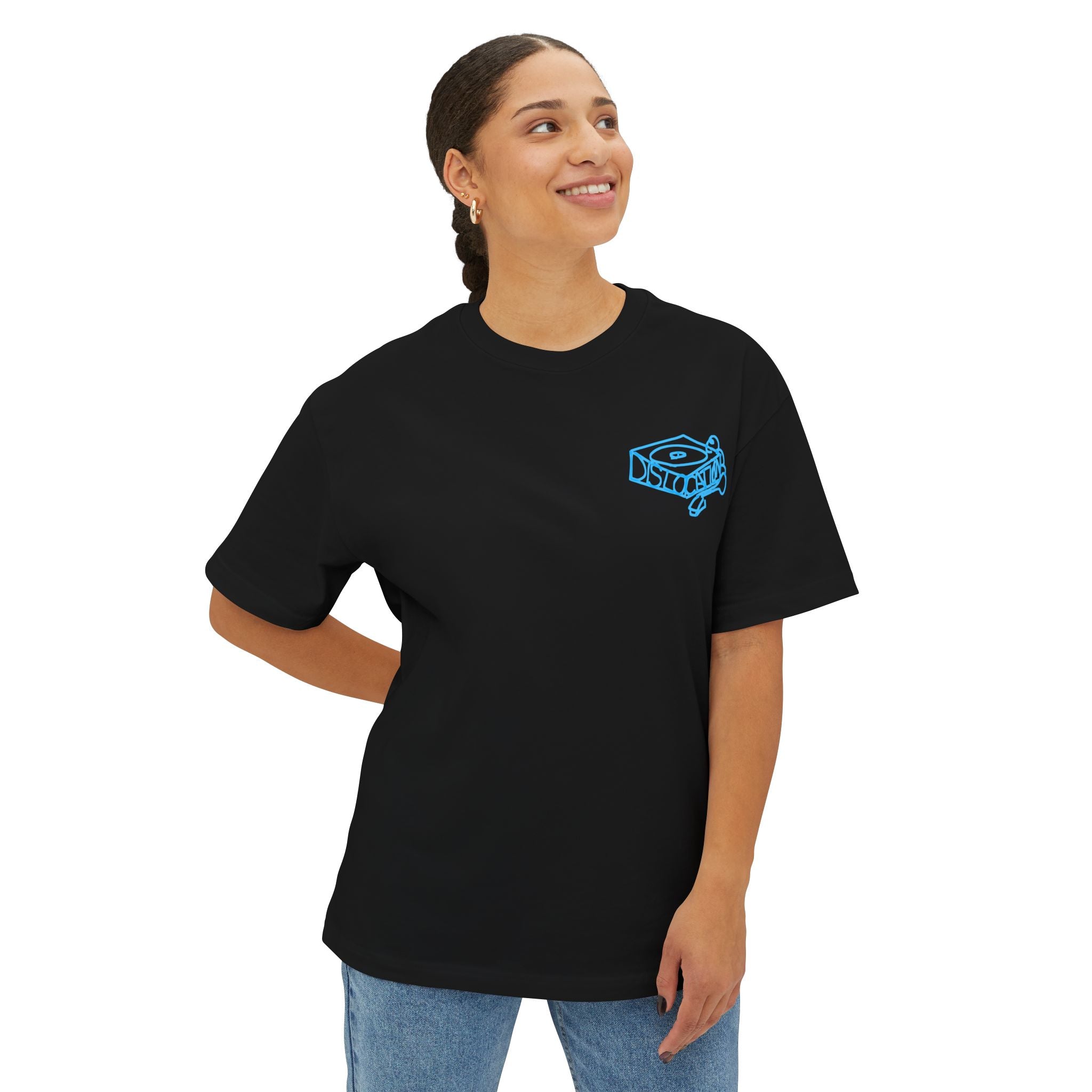 'Dislocation Records - Sky Blue' Unisex Oversized Boxy Tee